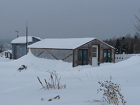 Greenhouse and snow