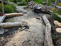 Logs as garden borders