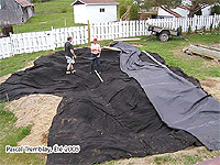 Water Gardening Projects - Pond Landscaping - Install pond liner - Cheap pond liner - landscape fabric for pond